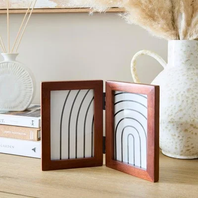 Dunelm Mango Wood Hinged Double Photo Frame