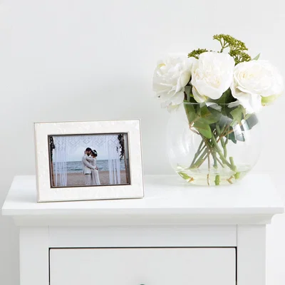 Dunelm Faux Mother Of Pearl Frame 6" x 4" (15cm x 10cm) Silver