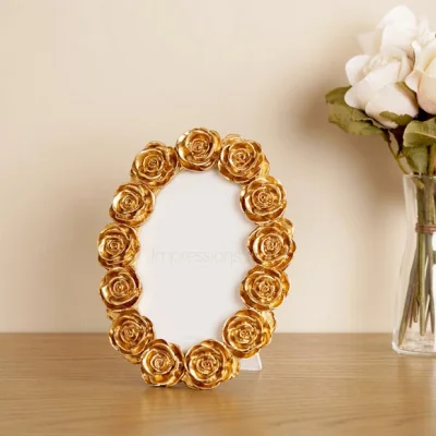 Dunelm Impressions Rose Resin Oval Photo Frame