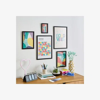 Dunelm Set of 5 Bright Framed Prints