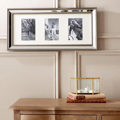 Dunelm Dorma Champagne 3 Aperture Mirrored Photo Frame Cream