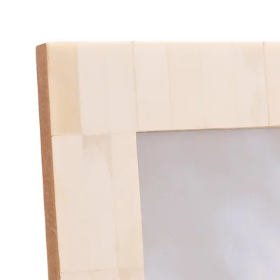 Dunelm Hestia White Wide Border Bone Effect Photo Frame
