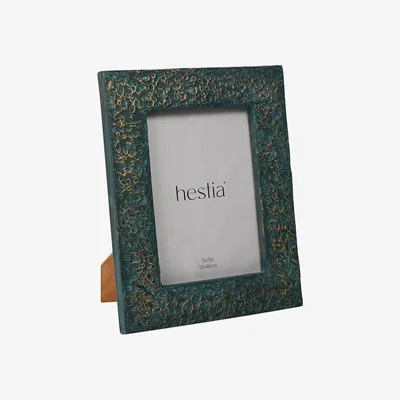 Dunelm Hestia Teal & Imprinted Gold Photo Frame