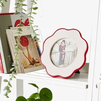Dunelm Red Wavy Photo Frame Red