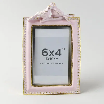 Dunelm Pink Love Birds Photo Frame 6" x 4" (15cm x 10cm) Pink