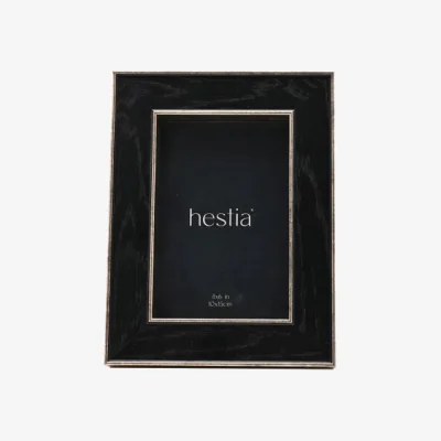 Dunelm Hestia Black Box Photo Frame With Gold Edge