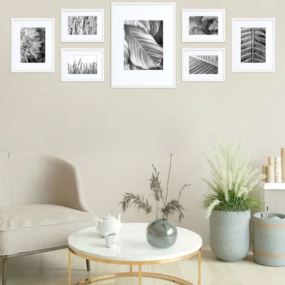 Dunelm Nielsen Set of 7 Aluminium Photo Frames White