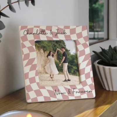 Dunelm Personalised Checkerboard Ceramic Photo Frame