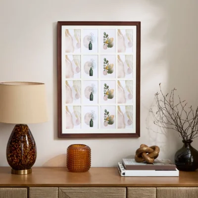 Dunelm Mango Wood 16 Aperture Multi Photo Frame