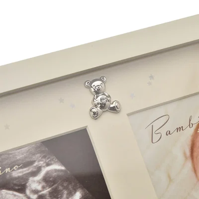 Dunelm Bambino Scan Cream Triple Photo Frame Cream