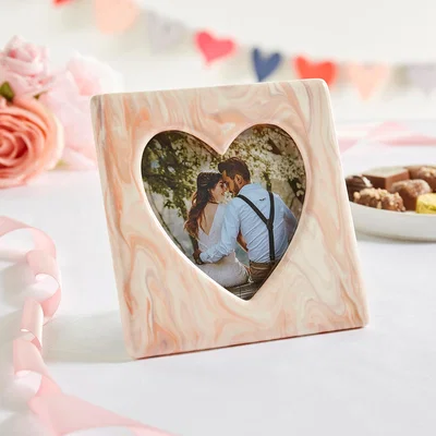Dunelm Marble Effect Heart Photo Frame