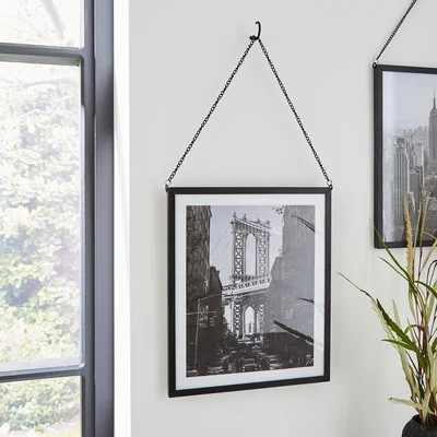 Dunelm Black Hanging Chain Photo Frame 10x12 Black