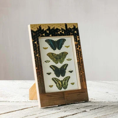 Graham & Green Black and Gold Triangle Print Frame