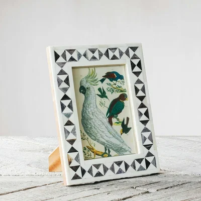 Graham & Green Black and White Triangles Bone Frame