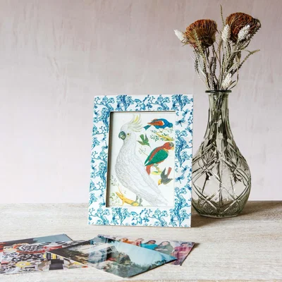 Graham & Green Light Blue Floral Print Bone Frame
