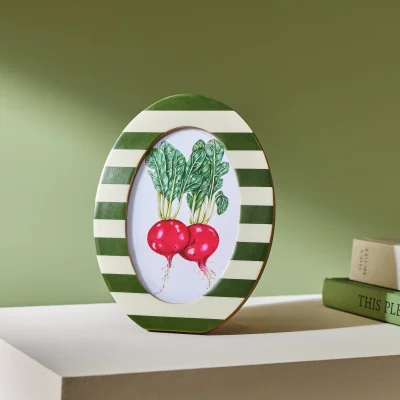 Habitat "Habitat Striped Oval Green Resin Picture Frame - 4x6"""