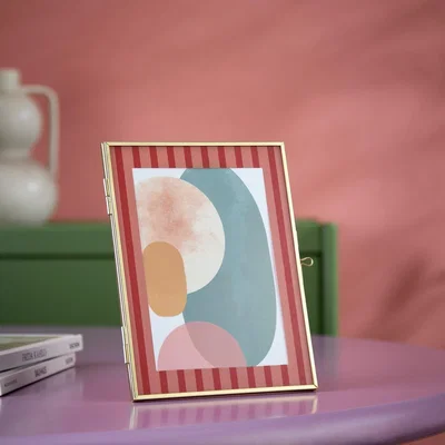 Habitat "Habitat Pink & Red Stripe Metal Frame - 5x7"""
