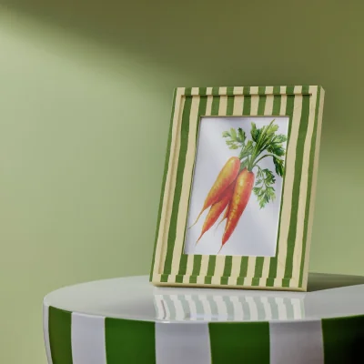 Habitat "Habitat Stripe Fabric Printed Green Picture Frame - 4x6"""