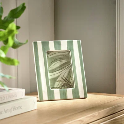 Habitat "Habitat Green Stripe Ceramic Picture Frame - 4x6"""