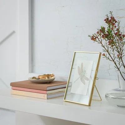 Habitat Habitat Skinny Metal Easel Picture Frame - Gold - 21x17cm
