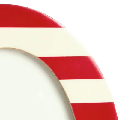 Habitat "Habitat Striped Oval Red Resin Picture Frame - 4x6"""