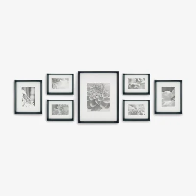 John Lewis Gallery Perfect Multi-aperture Deep Profile Box Photo Frame Set, 7 Photo, Black