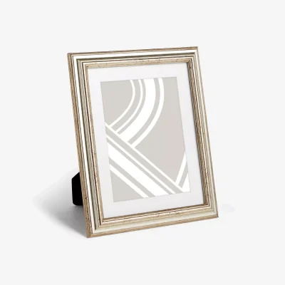 John Lewis John Lewis & Partners Ribbed Photo Frame & Mount, Champagne