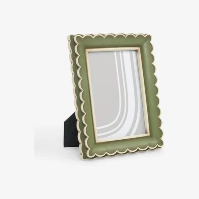 John Lewis John Lewis Multi Scallop Metal Photo Frame, Green