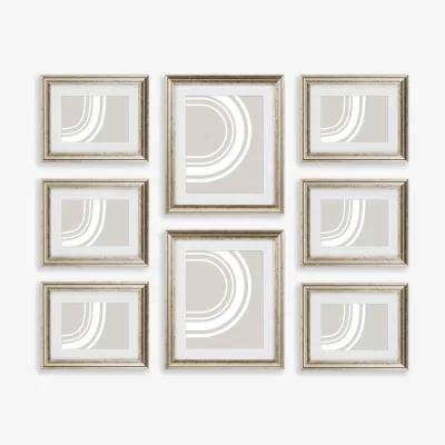 John Lewis John Lewis & Partners Gallery Set Multi-aperture Photo Frames, 8 Photo, Champagne