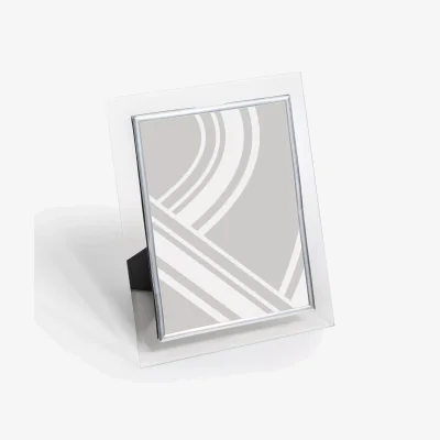 John Lewis Six Trees Glass Border Photo Frame, Clear/Silver