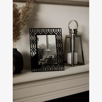 John Lewis John Lewis Geometric Metal Photo Frame, Black
