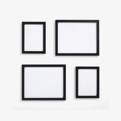 John Lewis John Lewis ANYDAY Gallery Set Multi-aperture Photo Frames, 4 Photo, Black