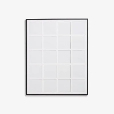 John Lewis ANYDAY John Lewis & Partners Multi-aperture Aluminium Photo Frame, 4 x 4 (10 x 10cm), 20 Photo, Black