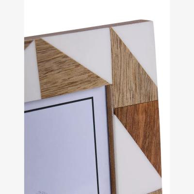 John Lewis Libra Interiors Geometric Mango Wood Photo Frame, Brown