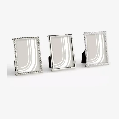 John Lewis John Lewis & Partners Mini Photo Frames, Set of 3, 2.5 x 3.5 (6.5 x 9cm), Silver
