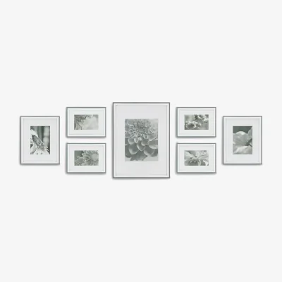 John Lewis Gallery Perfect Multi-aperture Photo Frame Set, 7 Photo, Grey/White