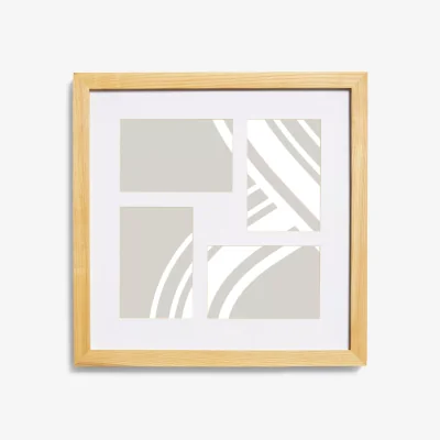 John Lewis John Lewis & Partners Square Photo Frame & Mount, 4 Photo, 4 x 6 (10 x 15cm), FSC-Certified (Oak)