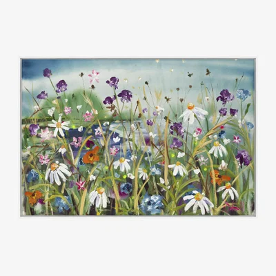 John Lewis John Lewis Rachael Dalzell 'Wandering the Coastal Path' Framed Canvas Print, 83 x 124cm, Multi/White