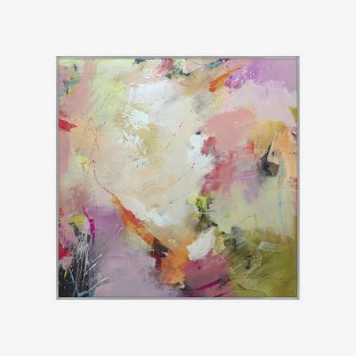John Lewis John Lewis Natasha Barnes 'Cherry Blossom' Framed Canvas Print, 64 x 64cm, Pink/Green