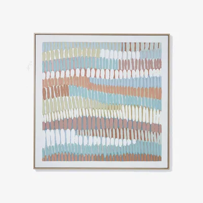John Lewis John Lewis 'Dash Texture' Framed Hand Painted 3D Canvas, 90 x 90cm, Cream