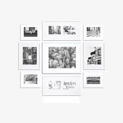 John Lewis Gallery Perfect Multi-aperture Floating Photo Frame Set, 11 Photo