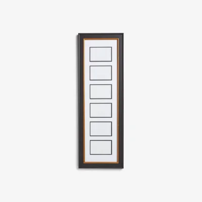 John Lewis John Lewis & Partners Multi-aperture Photo Frame, 6 Photo, 4 x 6 (10 x 15cm), Black/Gold