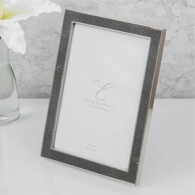 John Lewis Elegance by Impressions Shagreen Photo Frame, Nickel Plated