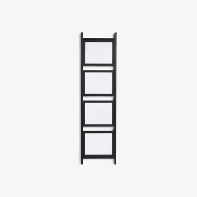 John Lewis John Lewis & Partners Multi-Aperture Ladder Photo Frame & Mount, 4 Photo, 6 x 8 (15 x 20cm), Black