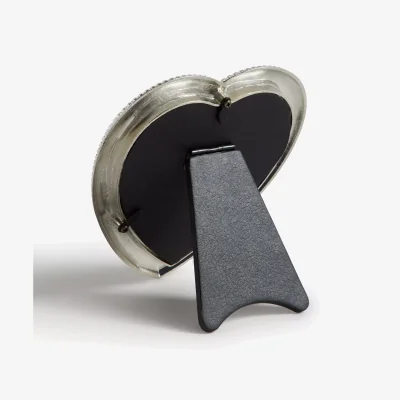 John Lewis John Lewis & Partners Eugenie Diamond Heart Photo Frame, 4 x 4 (10 x 10cm), Silver