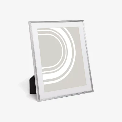 John Lewis John Lewis & Partners Ribbed Daya Photo Frame, Silver
