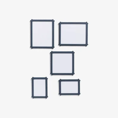 John Lewis John Lewis Gallery Set Multi-aperture Beaded Photo Frames, 5 Photo, Blue
