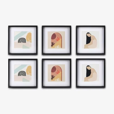 John Lewis Gallery Perfect Square Photo Frame Set, 6 Photo, 8 x 8 (20 x 20cm), Black