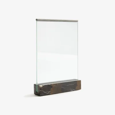 La Redoute Gentiana Glass and Marble Photo Frame, 22cm Wide