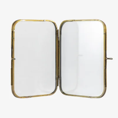 La Redoute 5x7 Antique Brass Double Photo Frame